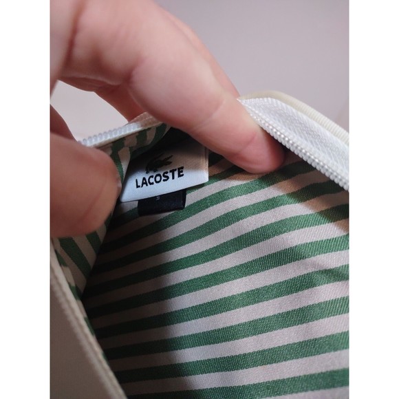 Lacoste Crossbody White Bag Vintage Alligator Designer Zip Sporty - Picture 11 of 13